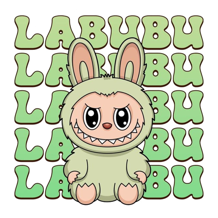 استیکر پارچه و لباس پاد آفرین مدل عروسک لبوبو Labubu کد S2020