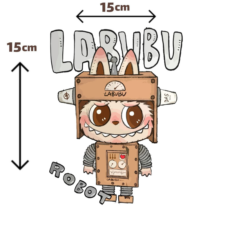 استیکر پارچه و لباس پاد آفرین مدل عروسک لبوبو Labubu کد S1087