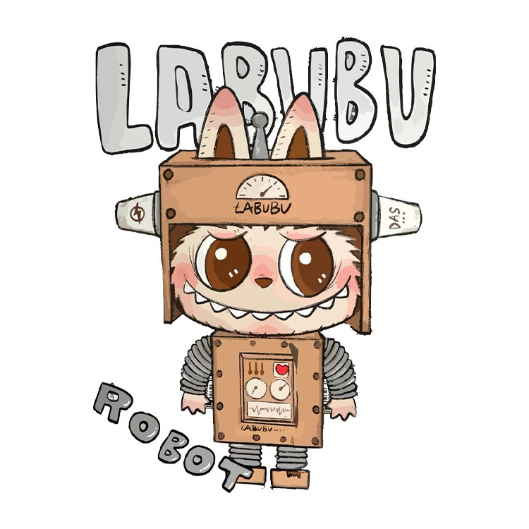استیکر پارچه و لباس پاد آفرین مدل عروسک لبوبو Labubu کد S1087