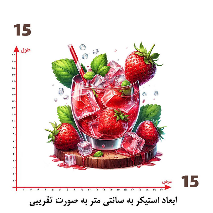 استیکر پارچه و لباس پاد آفرین طرح توت فرنگی کد 3793