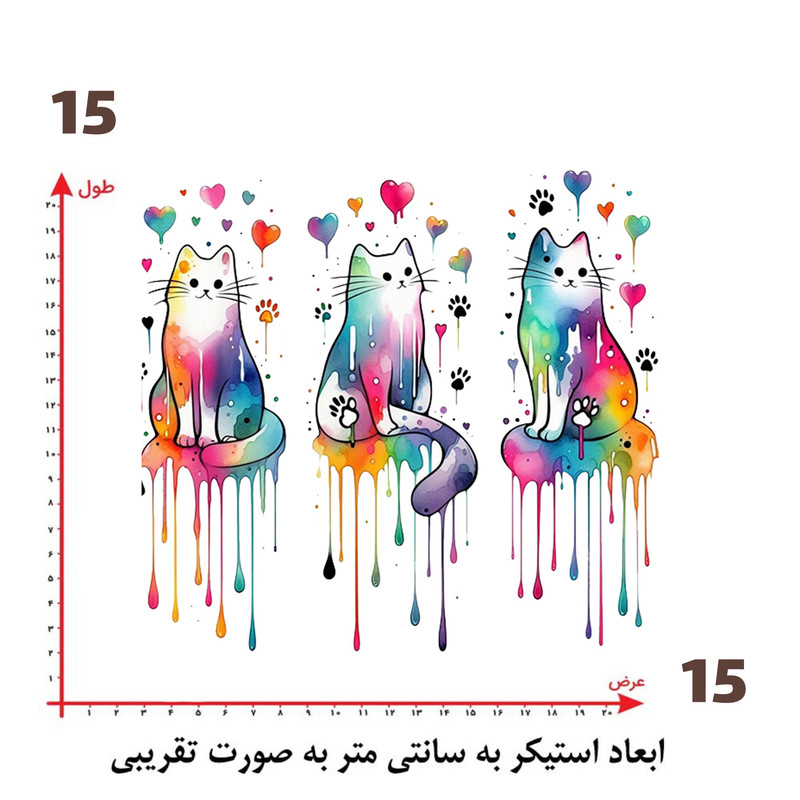 استیکر پارچه و لباس پاد آفرین طرح کارتونی گربه کد 4112