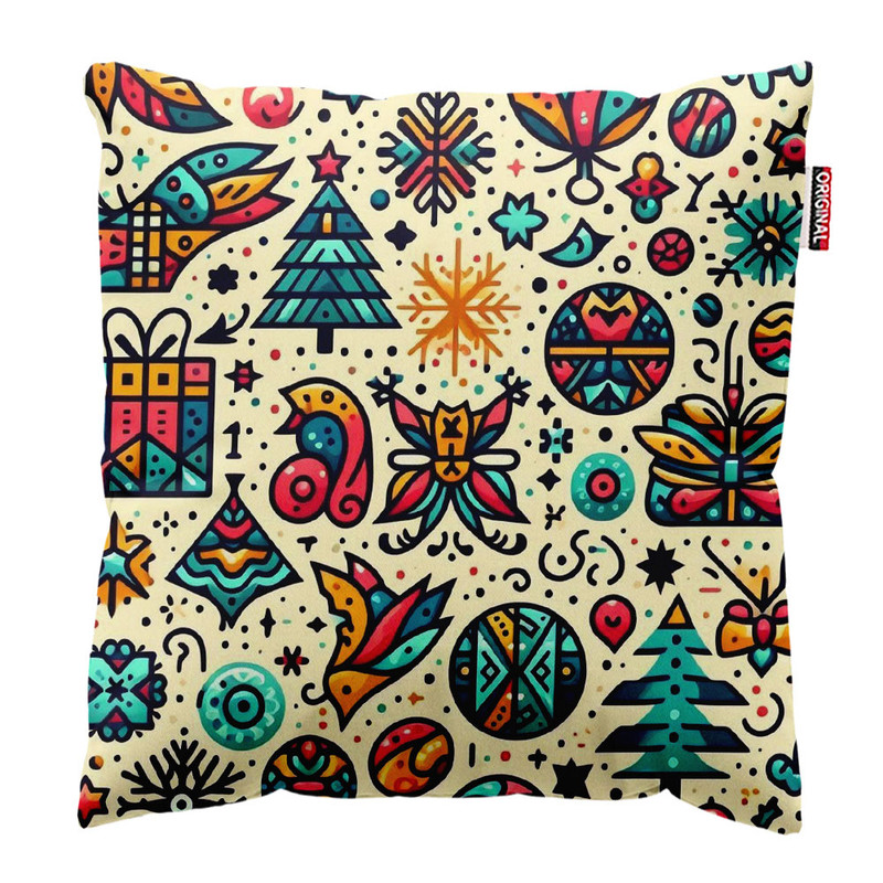 کوسن پاد آفرین طرح کریسمس کد 2712 سایز 30*30 سانتی متر