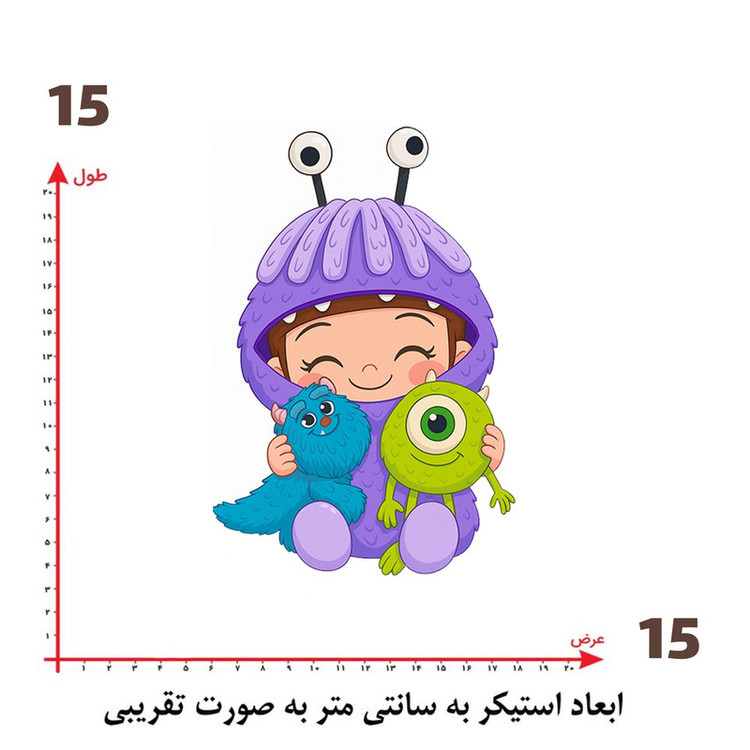استیکر پارچه و لباس پاد آفرین طرح کارتونی کد 5981