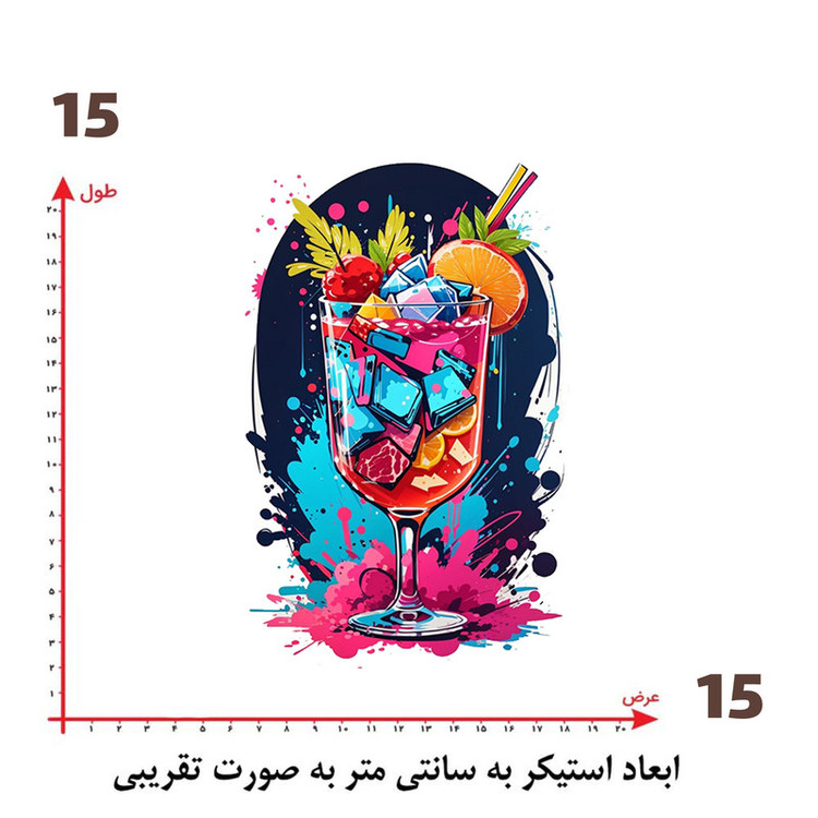 استیکر پارچه و لباس پاد آفرین طرح آبمیوه کد 4359