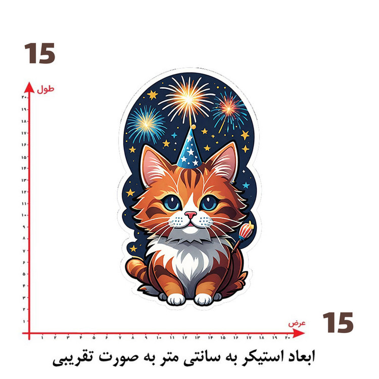 استیکر پارچه و لباس پاد آفرین طرح گربه کد 1526