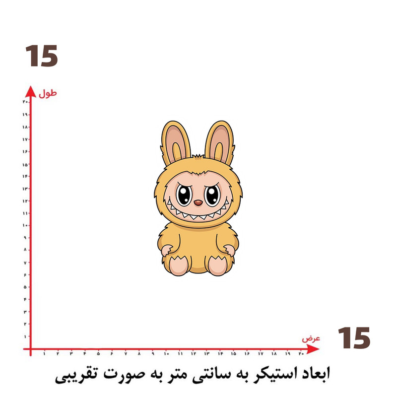 استیکر پارچه و لباس پاد آفرین طرح لبوبو کد 59