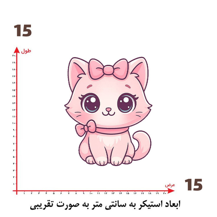 استیکر پارچه و لباس پاد آفرین طرح کارتونی گربه بامزه کد 5521