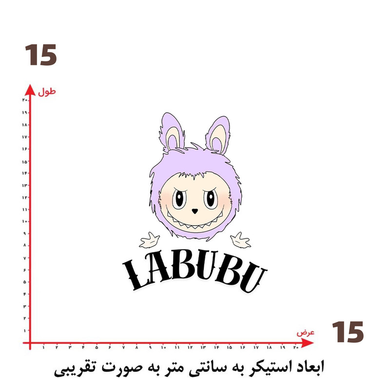 استیکر پارچه و لباس پاد آفرین طرح لبوبو کد 298
