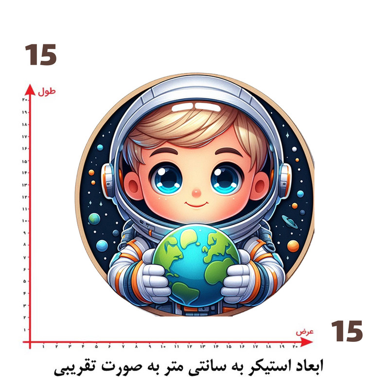 استیکر پارچه و لباس پاد آفرین طرح فضانورد کد 4804