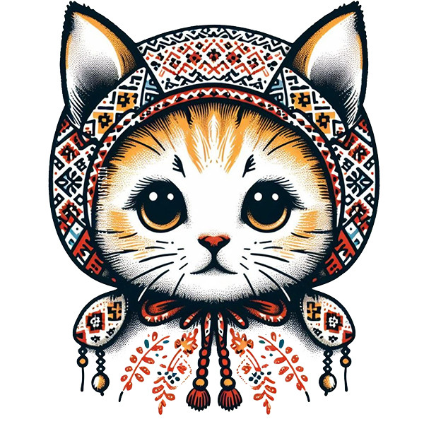 استیکر پارچه و لباس پاد آفرین طرح گربه کد 3352