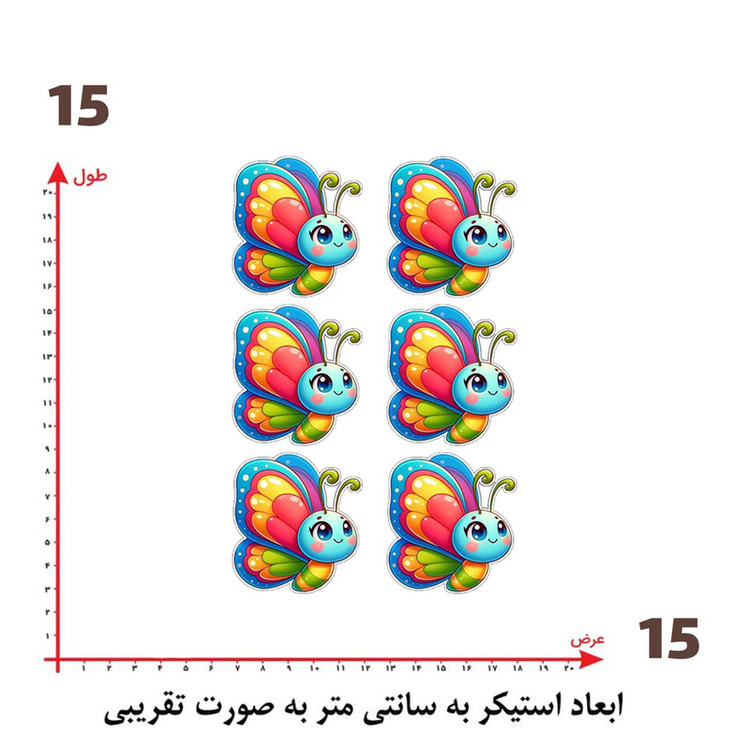 استیکر پارچه و لباس پاد آفرین طرح پروانه کد 1858