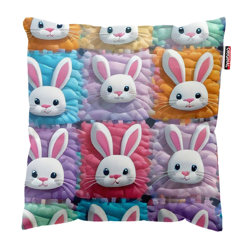 کوسن پاد آفرین طرح کارتونی بچگانه خرگوشی کد 5032 سایز 30*30 سانتی متر