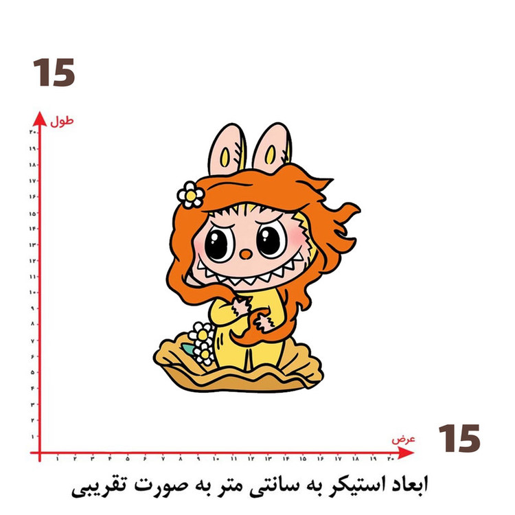 استیکر پارچه و لباس پاد آفرین طرح لبوبو کد 79