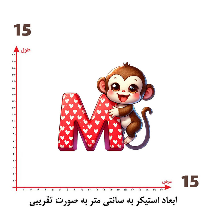 استیکر پارچه و لباس پاد آفرین طرح میمون کد 1482