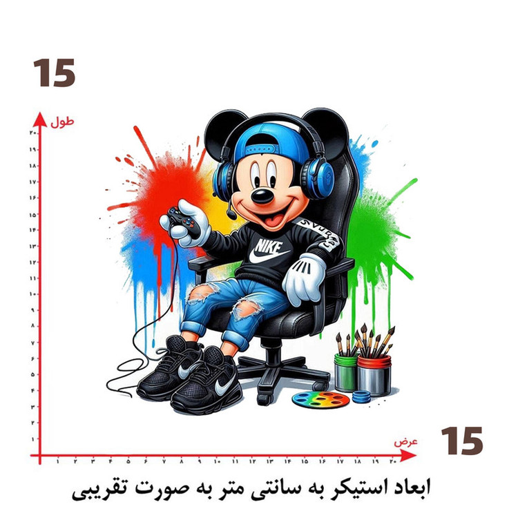 استیکر پارچه و لباس پاد آفرین طرح میکی موس کد 1525