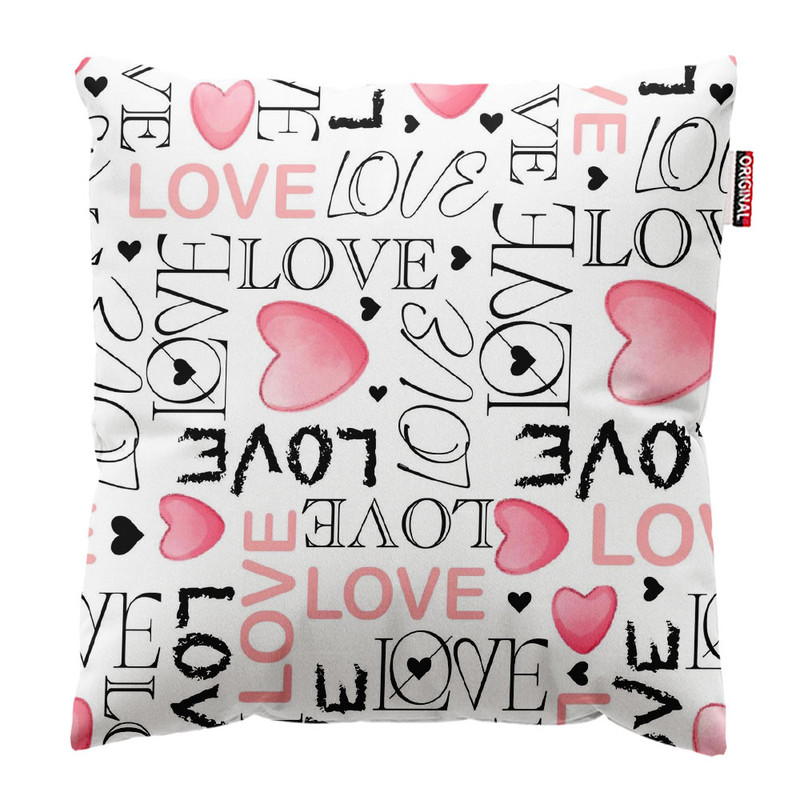 کوسن پاد آفرین طرح قلب و عشق کد 5012 سایز 40*40 سانتی متر