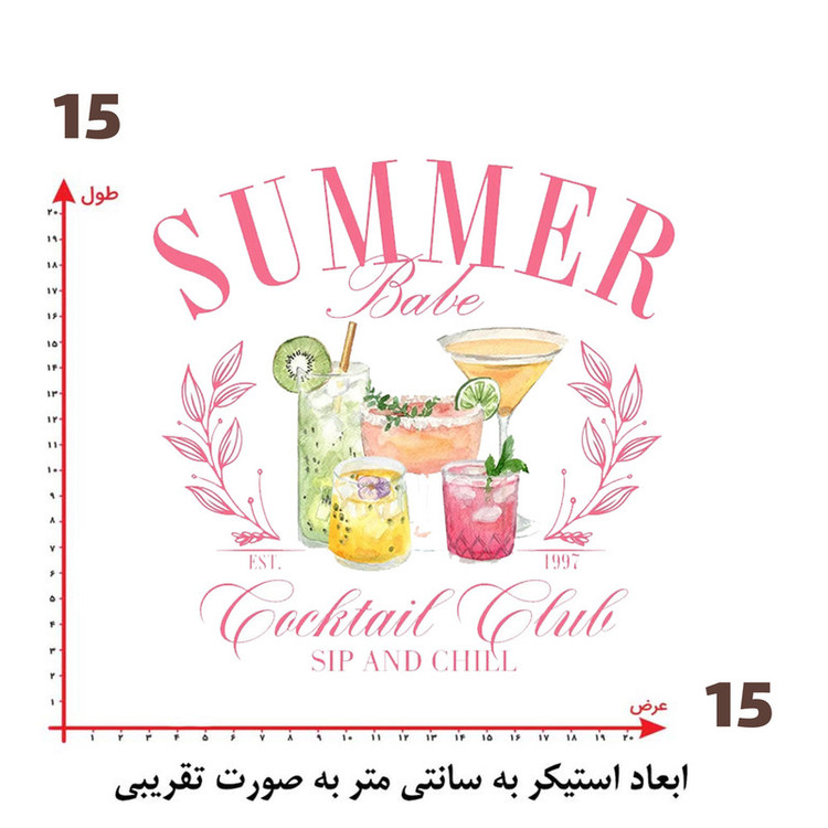 استیکر پارچه و لباس پاد آفرین طرح تابستان کد 2763