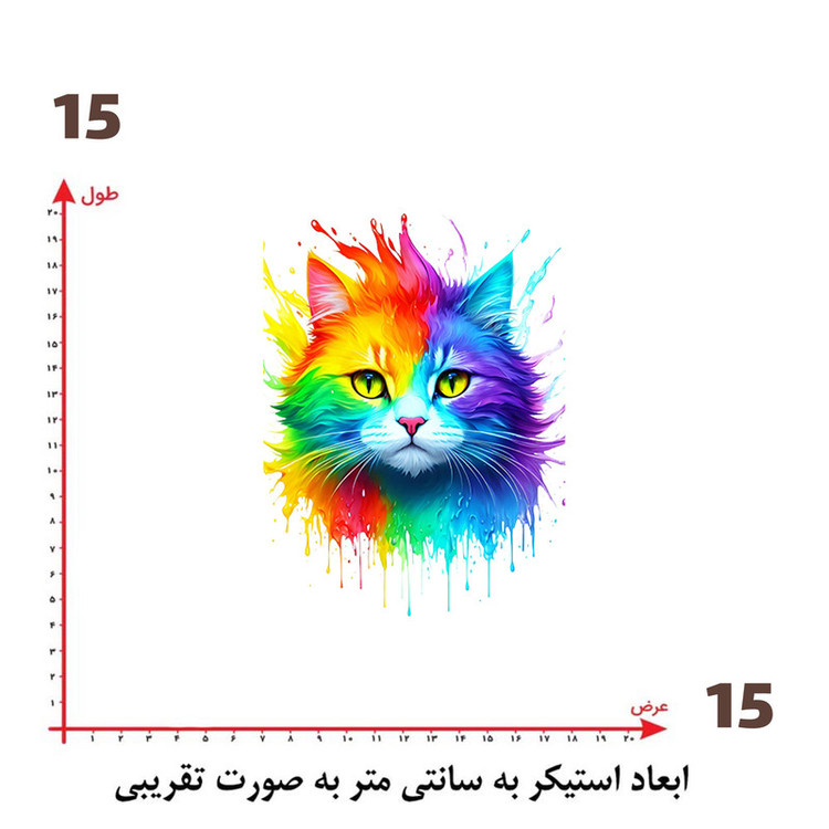 استیکر پارچه و لباس پاد آفرین طرح گربه کد 2724