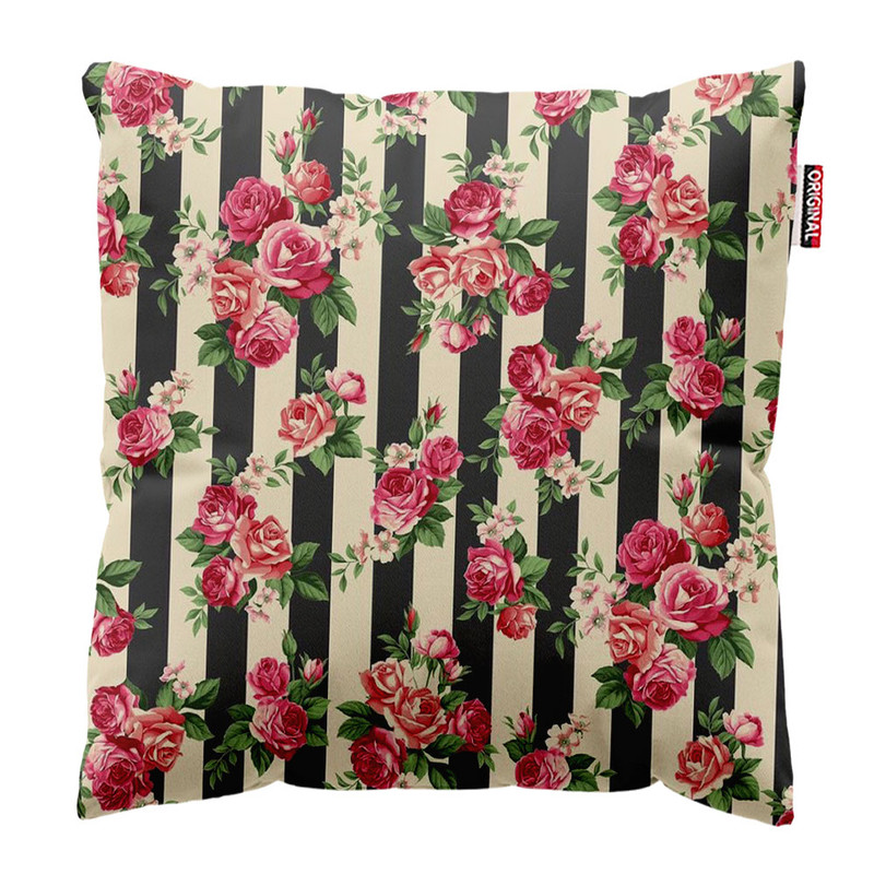 کوسن پاد آفرین طرح گل کد 2140 سایز 30*30 سانتی متر