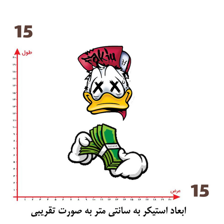 استیکر پارچه و لباس پاد آفرین طرح کارتونی کد 4520