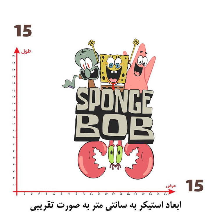 استیکر پارچه و لباس پاد آفرین طرح باب اسفنجی کد 4366