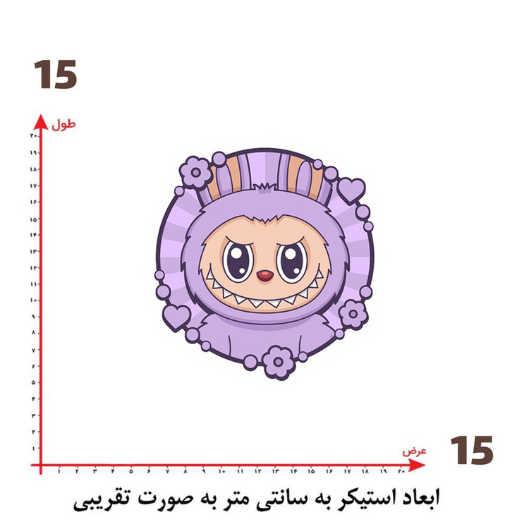 استیکر پارچه و لباس پاد آفرین طرح لبوبو کد 43