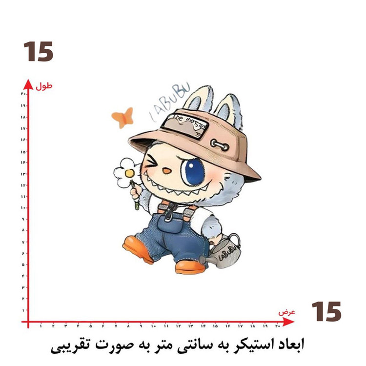 استیکر پارچه و لباس پاد آفرین طرح لبوبو کد 22
