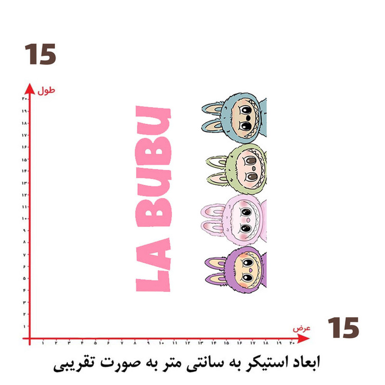استیکر پارچه و لباس پاد آفرین طرح لبوبو کد 76
