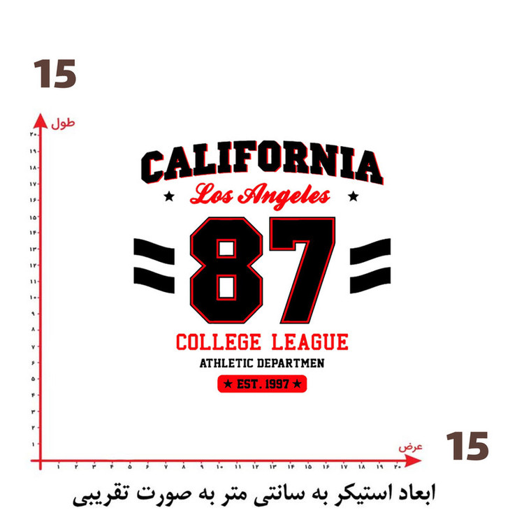 استیکر پارچه و لباس پاد آفرین طرح کالیفرنیا کد 3976