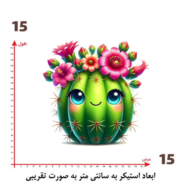 استیکر پارچه و لباس پاد آفرین طرح کاکتوس کد 1587