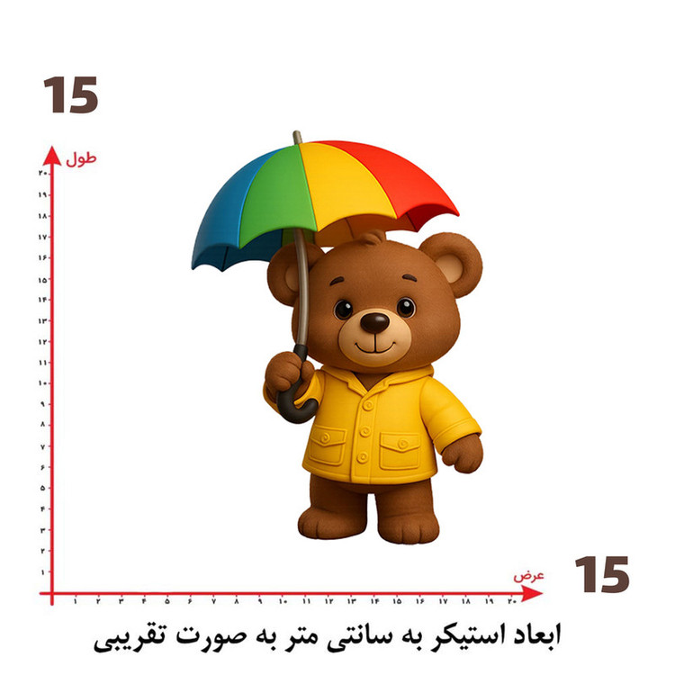 استیکر پارچه و لباس پاد آفرین طرح خرسی کد 4682