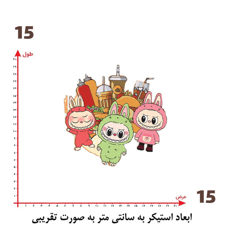 استیکر پارچه و لباس پاد آفرین طرح لبوبو کد 96