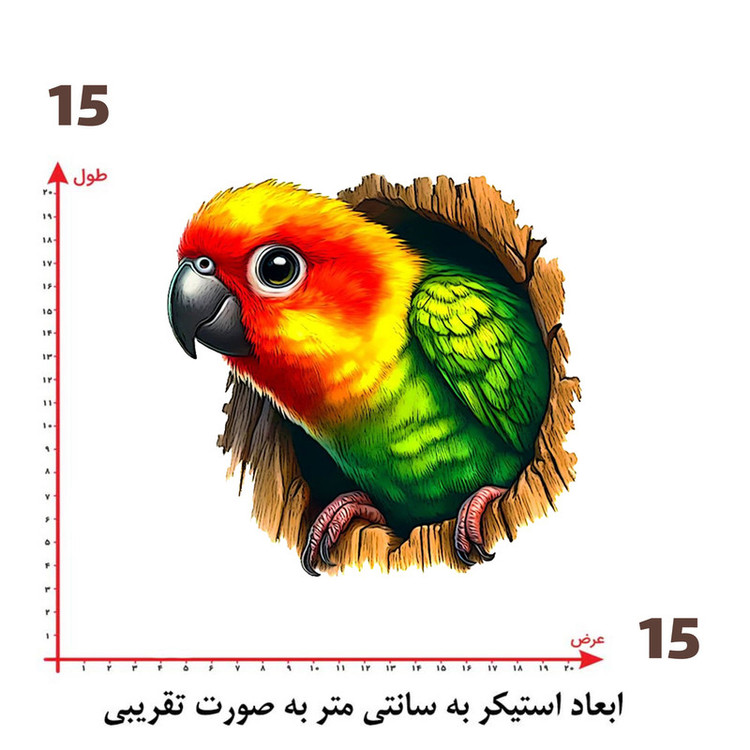 استیکر پارچه و لباس پاد آفرین طرح طوطی کد 989