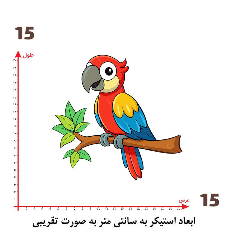 استیکر پارچه و لباس پاد آفرین طرح طوطی کد 1349