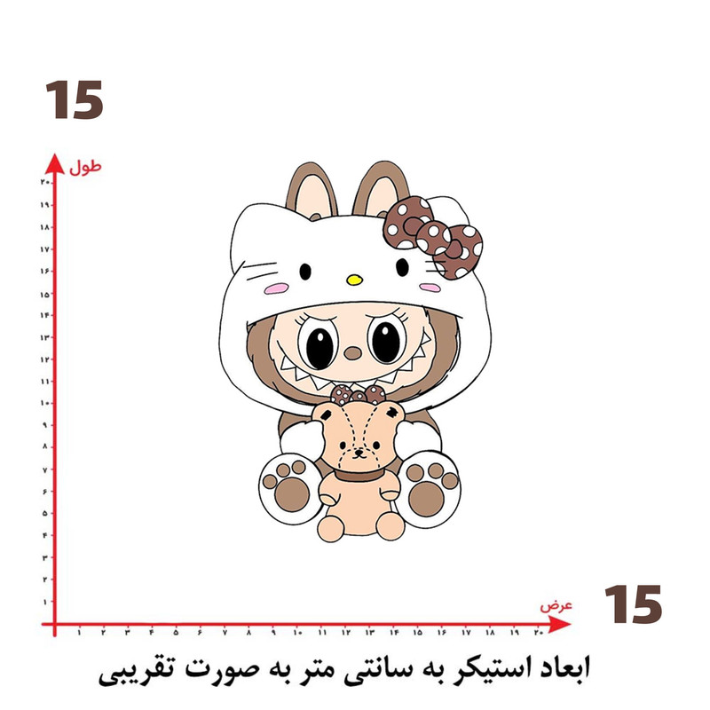 استیکر پارچه و لباس پاد آفرین طرح لبوبو کد 91
