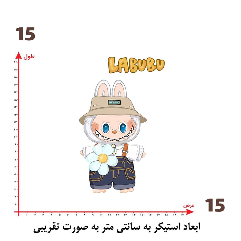 استیکر پارچه و لباس پاد آفرین طرح لبوبو کد 17