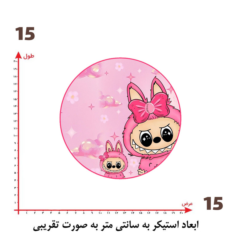 استیکر پارچه و لباس پاد آفرین طرح لبوبو کد 127