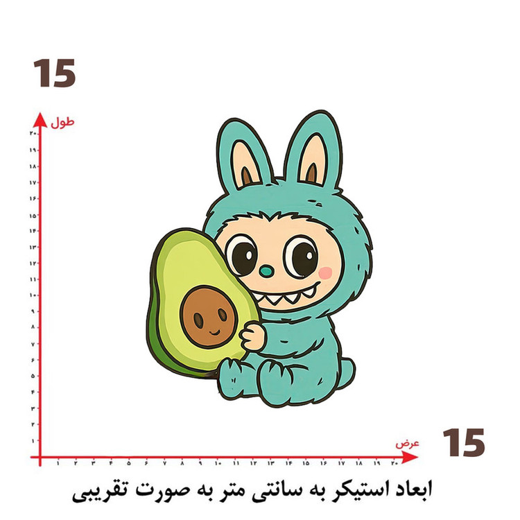 استیکر پارچه و لباس پاد آفرین طرح کارتونی لبوبو کد 5673
