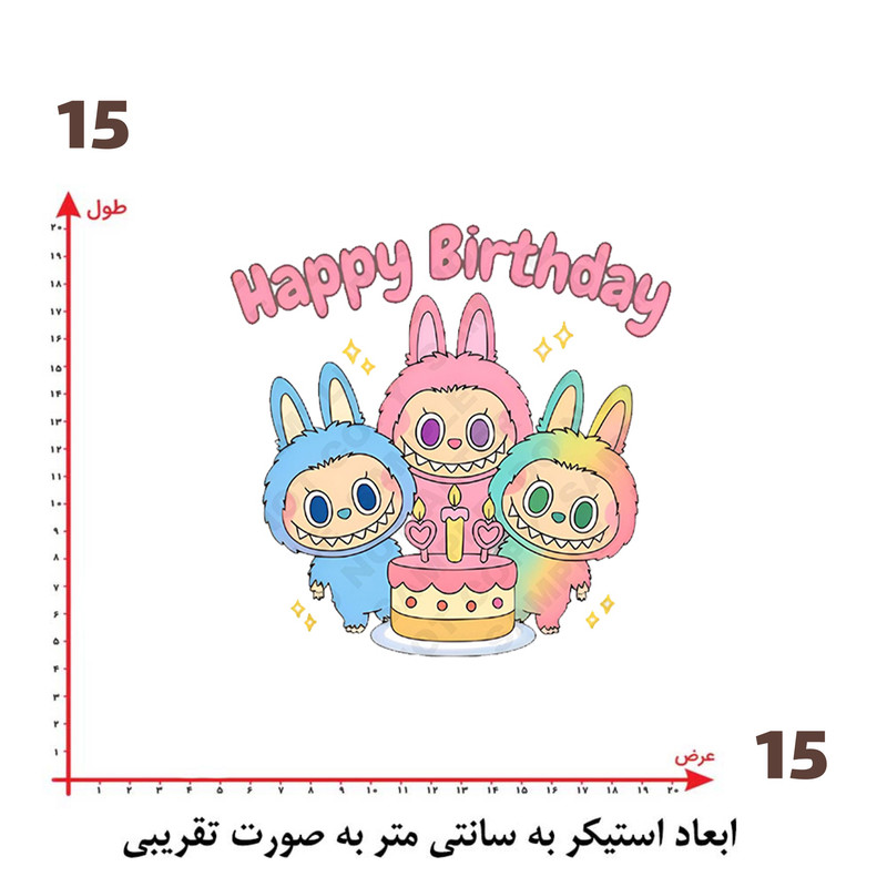 استیکر پارچه و لباس پاد آفرین طرح لبوبو کد 126