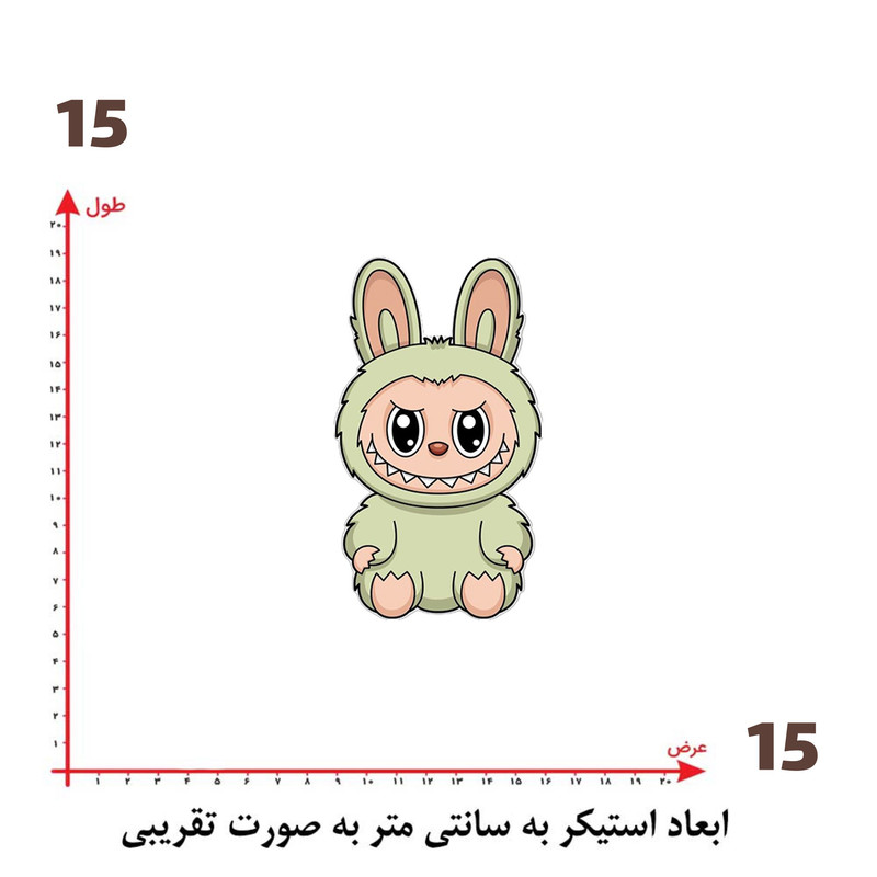 استیکر پارچه و لباس پاد آفرین طرح لبوبو کد 60