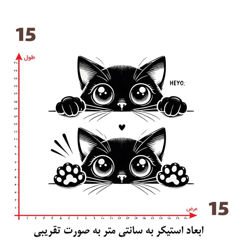 استیکر پارچه و لباس پاد آفرین طرح گربه کد 4147