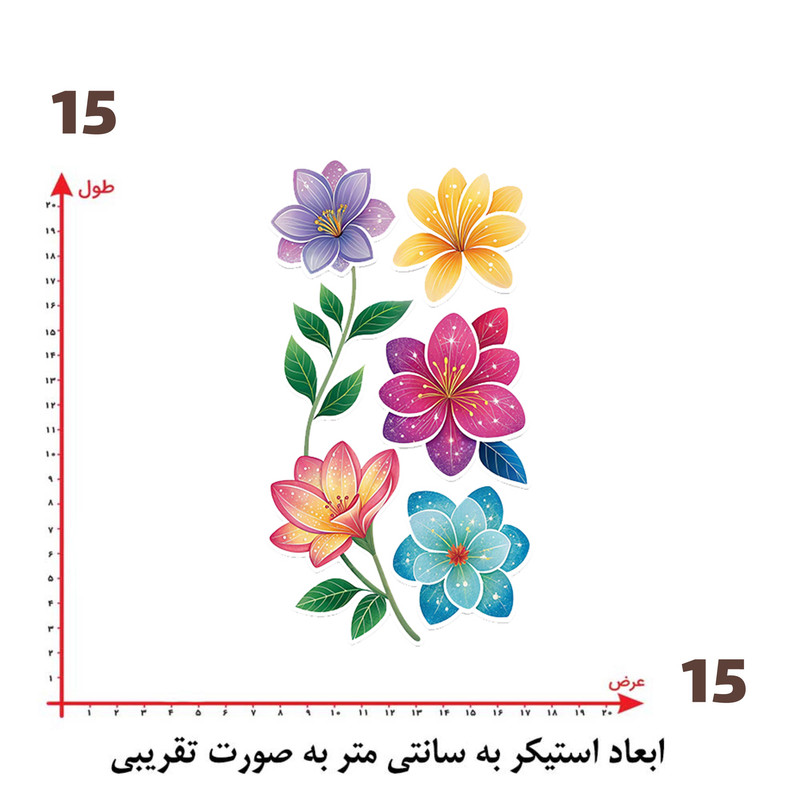 استیکر پارچه و لباس پاد آفرین طرح گل کد 4460