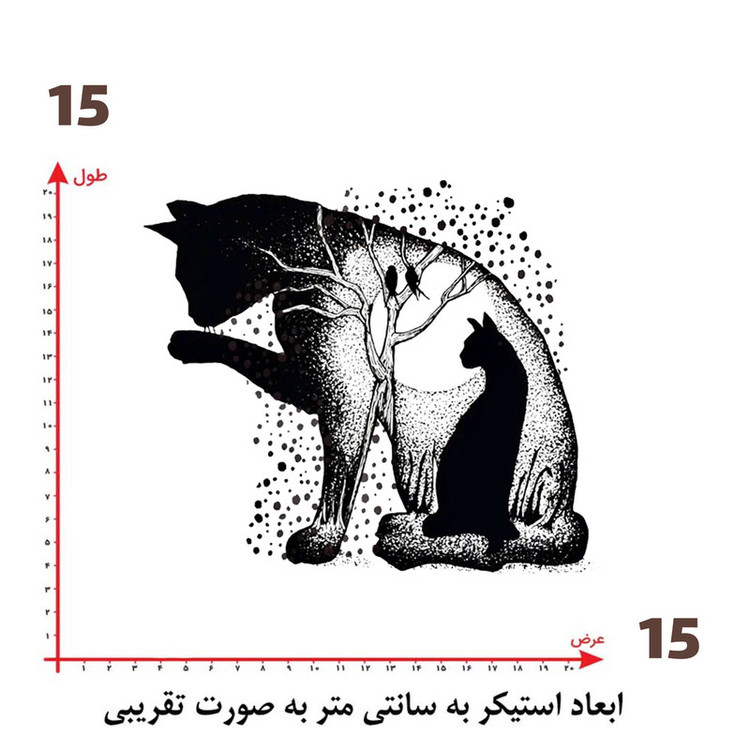 استیکر پارچه و لباس پاد آفرین طرح گربه کد 4144