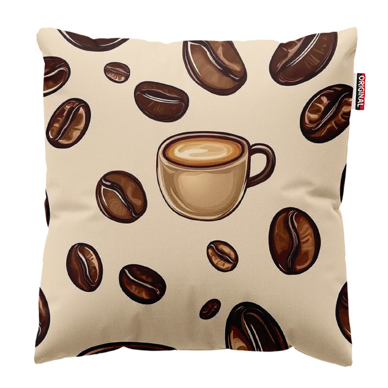 کوسن پاد آفرین طرح قهوه کافی کافه coffee کد 3965 سایز 40*40 سانتی متر