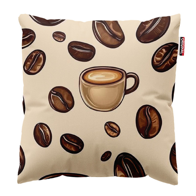 کوسن پاد آفرین طرح قهوه کافی کافه coffee کد 3965 سایز 40*40 سانتی متر
