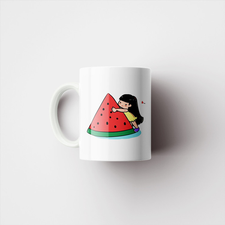 ماگ پادآفرین مدل یلدایی شب یلدا شب چله طرح انار و هندوانه کد p2637
