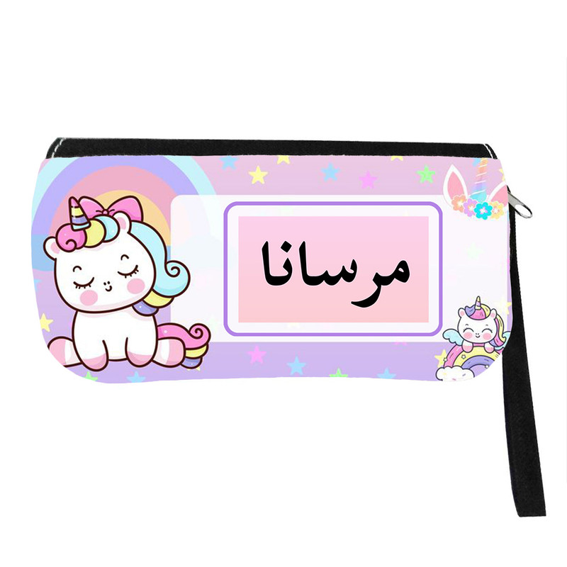 جامدادی پاد آفرین مدل فانتزی طرح کارتونی تک شاخ دخترانه اسم مرسانا کد 469