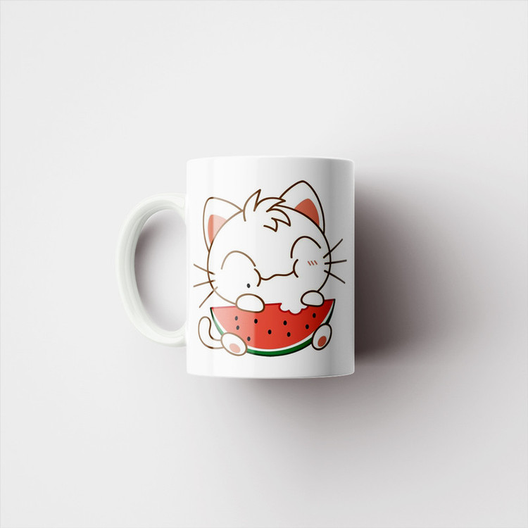 ماگ پادآفرین مدل یلدایی شب یلدا شب چله طرح انار و هندوانه کد p2677