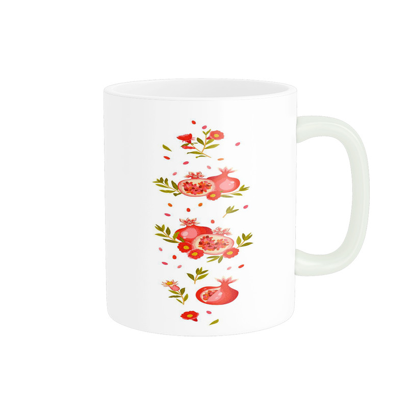 ماگ پادآفرین مدل یلدایی شب یلدا شب چله طرح انار و هندوانه کد p2666