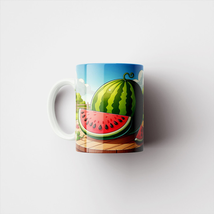 ماگ پادآفرین مدل یلدایی شب یلدا شب چله طرح انار و هندوانه کد p2678